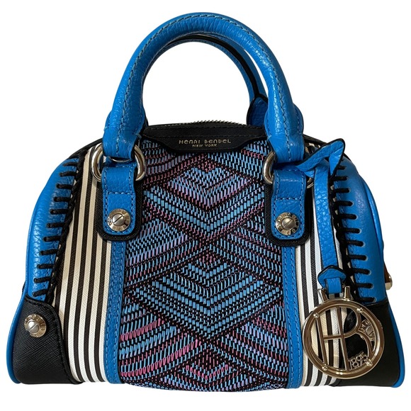 henri bendel Handbags - EUC Henri Bendel Centennial Mini Barrel Bag Striped Blue Tapestry